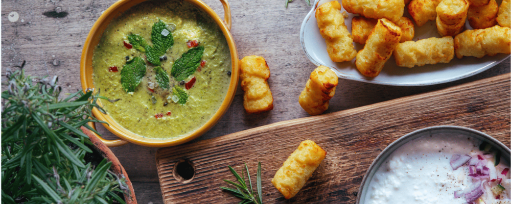Хрустящие крокеты из картофельного пюре Pom’ Croquettes со свежим творожным сыром по-весеннему