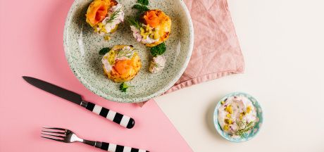 Картофельные мини-запеканки со сливками и сыром