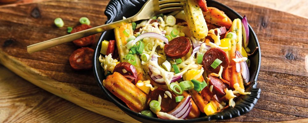 Aviko Wavy Blends Чеснок и Травы в красочном сочетании с чоризо